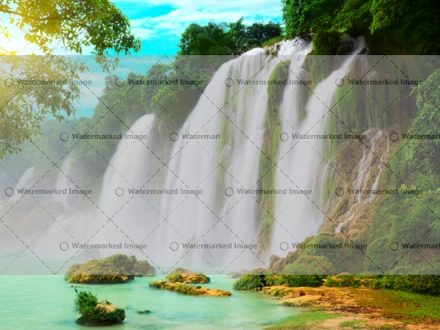 Waterfalls along Vietnamese and Chinese board.