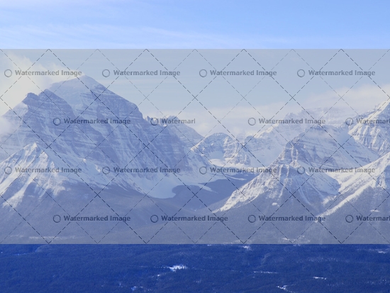 Scenic winter mountain landscape in Canadian Rockies