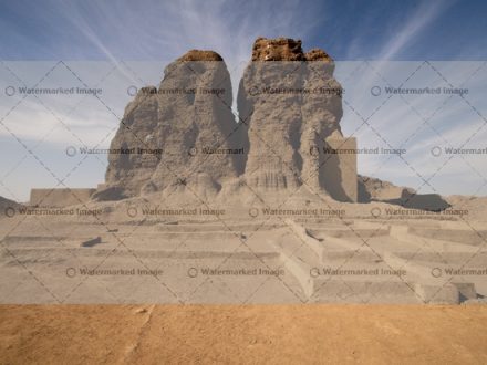 Ancient mountains and temple steps